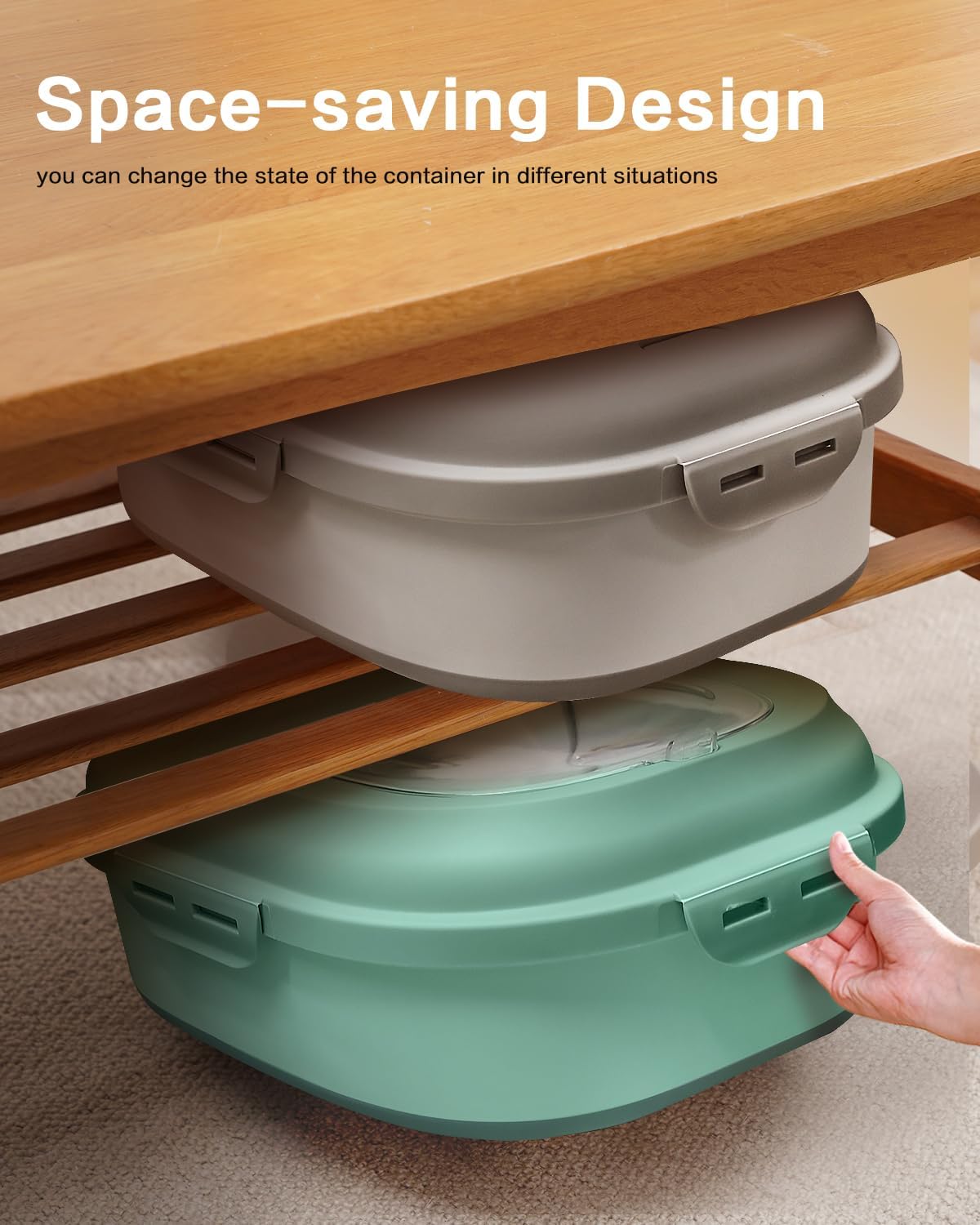 ANVS Dog Food Storage Container-Up to 30Lbs Collapsible Dog Food Container with Airtight Lids, Scoop and 2.5L Small Pet Food Storage Container Dry Food For Dog, Cat and Other Pet Food (Green)