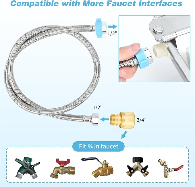 FHTONGE 304 Stainless Steel Automatic Dog Water Bowl Dispenser with Outfall | Float Valves Auto Fill, Wall-Mounted Dog Waterer for Outdoor Big Dog Livestock Poultry Horse Cow Goat Pig Chicken Duck Rabbit