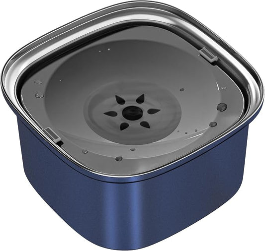 UPSKY 3L Dog Water Bowl 101oz Stainless Steel No Spill Large Capacity Dog Food Water Bowl Slow Water Feeder, Spill Proof Pet Water Dispenser Vehicle Carried Travel Water Bowls
