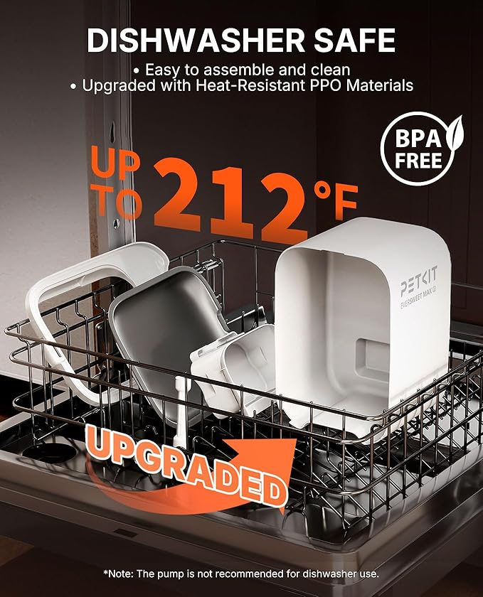 PETKIT EVERSWEET MAX Cordless Cat Water Fountain and 5 pcs Filters Bundle, 101 oz/3L Pet Fountain for Cats Dogs Inside, Automatic Cat Water Dispenser Battery Operated