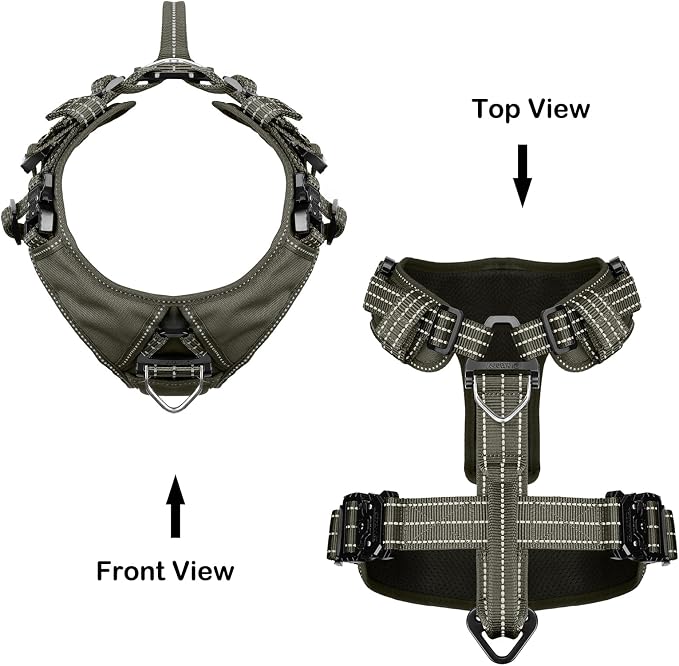 ICEFANG Dog Halter Harness with Metal Buckles,Dog Strap Vest for Medium Dogs