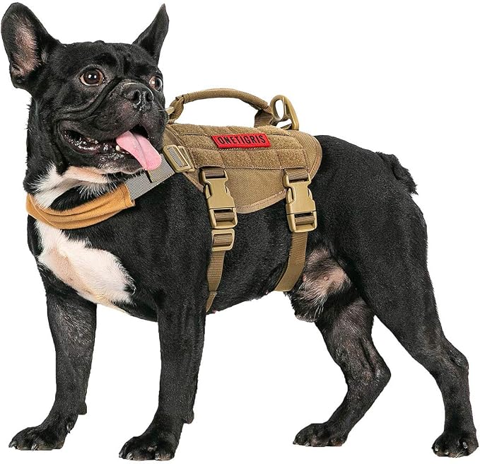 OneTigris Tactical Dog Harness XS Small Dog Vest with Handle | Military XS dog harness with vertical control handle. Soft fleece padding & quick-release. Ideal for training & walks.
