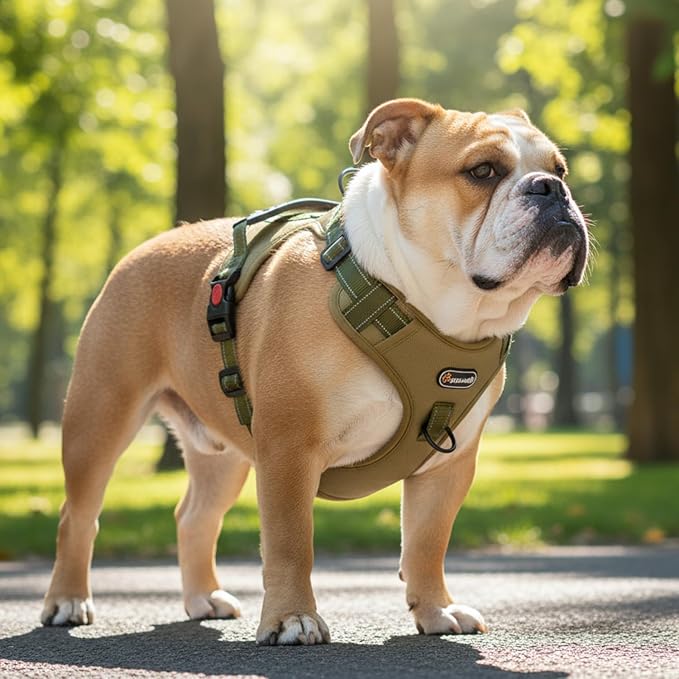 Tactical Dog Harness and Leash Set, No Pull Adjustable Heavy Duty Pet Vest with Handle, Reflective Harnesses and Leashes for Large Breed Dogs, Running Chest Collar for Puppy Safety L Size