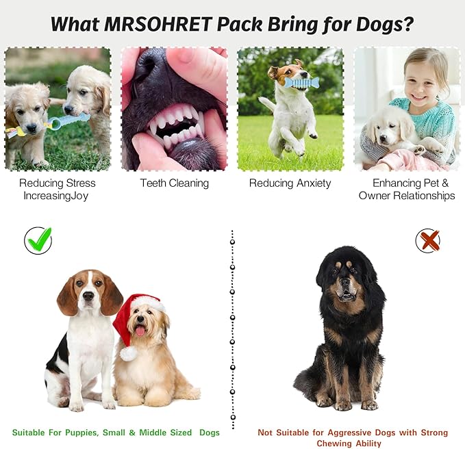 MRSOHRET Puppy Toys, 8 Pack Puppy Chew Toys for Teething, Cute Blue Small Dog Toys Set, Teething Toys for Puppies, Soft Durable Interactive Chew Toy for Small Dogs