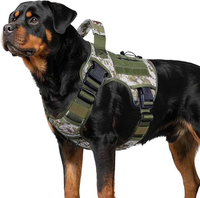 WINGOIN Tactical Dog Harness for Large Dogs,Heavy Duty No Pull Dog Harness | with Handle,Adjustable Reflective,Military K9 Style,Big Size Dog Vest,for German Shepherd,for Walking Training Hunting