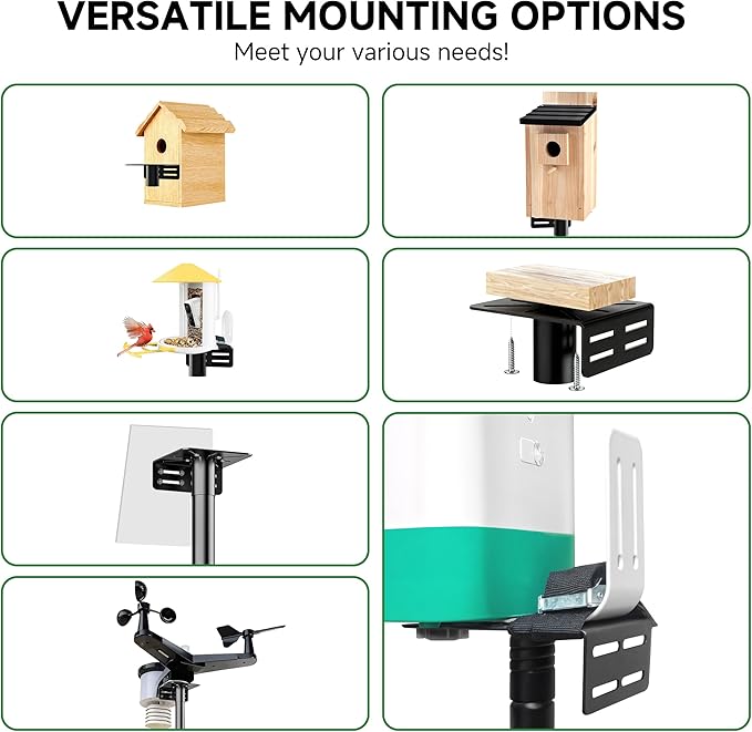 Uoveya Bird House Pole Stand 79", Dia 1 Inch Smart Bird Feeder Pole, Feeding Station for Outdoors Heavy Duty, Compatible Post Mount