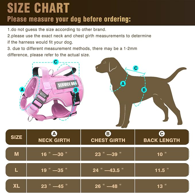 2X Metal Buckle Service Working MOLLE Dog Vest with 10 Pet Patches | Tactical Dog Harness for Large Dog, No-pull Military Working Vest for Training Hunting Walking，2x D Rings for Leash Clip