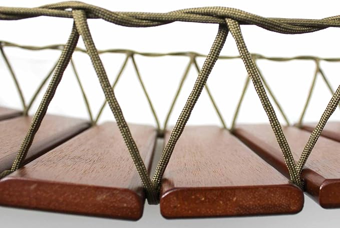 CatastrophiCreations Cat Bridge Wall-Mounted Play and Lounge Toy Cat Tree with Fabric Lounger for Pets, Onyx Bamboo/Natural Canvas