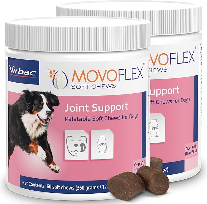 MoVoFlex Joint Support Soft Chews For Dogs Large 120Count, Brown