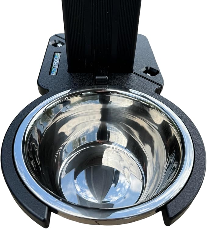 Dock Mounted Dog Bowl & Holder – UV & Rust-Resistant, Marine-Grade, Easy No-Drill Installation, Made in The USA- Fits a 4" Square Post