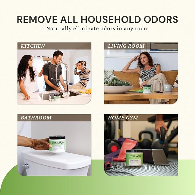 Fresh Wave Odor Removing Gel, 15 oz. - Odor Absorbers for Home, Safer Odor Relief, Natural Plant-Based Odor Eliminator, Every 15 oz. lasts 30-60 Days, For Cooking, Trash & Pets