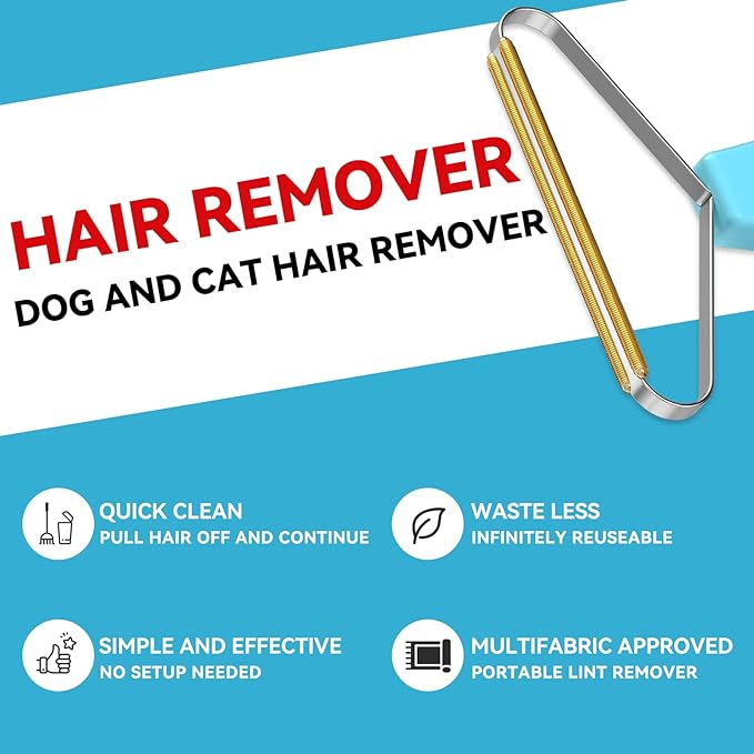 Lint Remover 3-Pack, Pet Fur Remover, Carpet Rake, Lint Brush | Pet Hair Lint Remover, Fur Removal, Lint Brush, Portable Carpet Scraper, Clothes, Car Mats, Couch, Pet Bed, Furniture