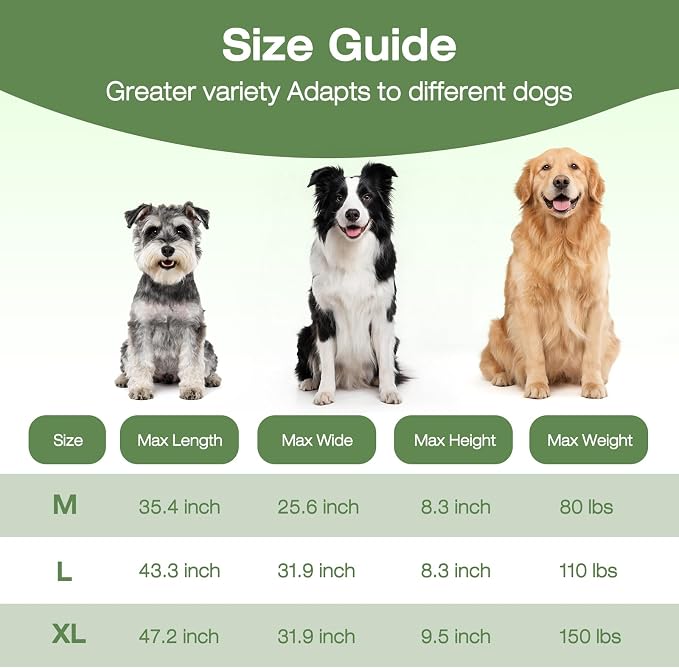 MICOOYO Outdoor Dog Bed, Elevated Dog Bed Raised Dogs Bed with Breathable & Washable Mesh, No-Slip Feet, Easy Clean, Chew Proof, Portable Dog Cot for Indoor & Outdoor Use, 43" x 31" x 8", Black