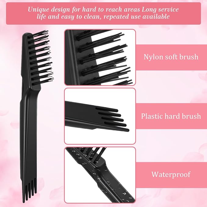 4pcs Comb and Brush Cleaner Tool Set Comb Cleaner Set Hair Brush Cleaners Tool Rake Combs Cleaning Brushes Mini Combs Cleaners Rake, Brushes and Tools for Removing Hair Dust for Home Salon Use