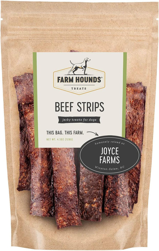 Farm Hounds - Beef Strips - Premium Natural Beef Jerky for Dogs - 100% Humanely Raised Cattle - Break-to-Size - Great for Training & Treats - No Added Fillers - Made in USA - 1 Pack