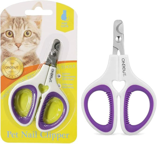 Pet Nail Clippers, Update Version Cat & Kitten Claw Nail Clippers for Trimming, Professional Pet Nail Clippers Best for a Cat, Puppy,Rabbit, Kitten & Small Dog,Sharp & Safe (Purple)