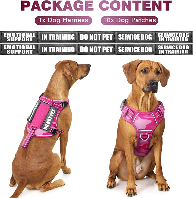 Tactical Dog Harness, No Pull Dog Harness for Medium Large Dogs with Handle & Molle, Military Service Dog Vest Harness in Training Pet Harness for Small Dogs