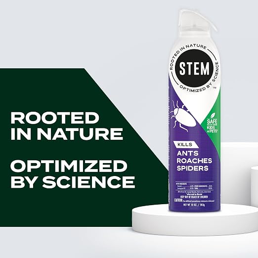 Stem Kills Ants, Roaches and Spiders: Plant-Based Active Ingredient Bug Spray, Botanical Insecticide for Indoor and Outdoor Use; 10 fl oz (Pack of 2)