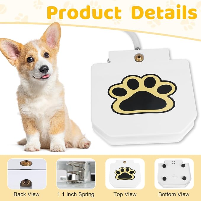 Dog Water Fountain Step On, Outdoor Paw Activated Water Fountain for Dogs, Paw Activated Drinking Water Toy with Hose for Fresh Water, Upgrade Copper Valve Set(White) (White-New)