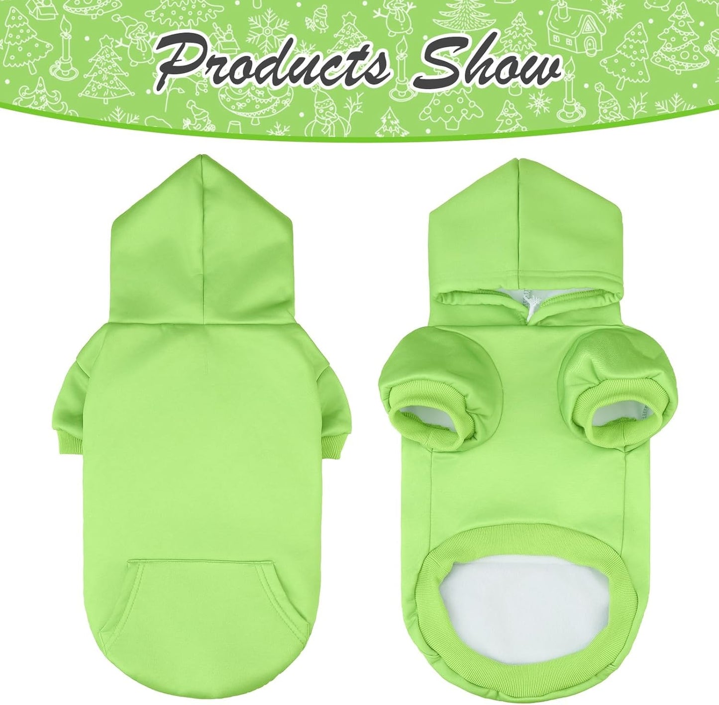 KOOLTAIL Basic Dog Hoodie - Soft & Warm Dog Hoodie Sweater with Leash Hole and Pocket, Dog Winter Coat, Cold Weather Clothes Sweatshirt for Small Medium Large Dogs Puppy Cat Boys Girls Green S