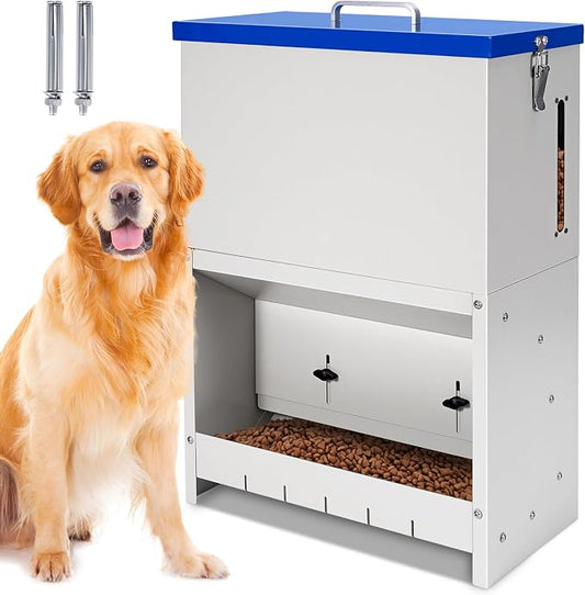 22lbs Gravity Dog Feeder - Automatic Dog Feeder Large Breed | Dog Food Dispenser,Adjustable Feeding Speed,Two Installation Method,Solid Material, Viewing Window Design,for Cat Dog