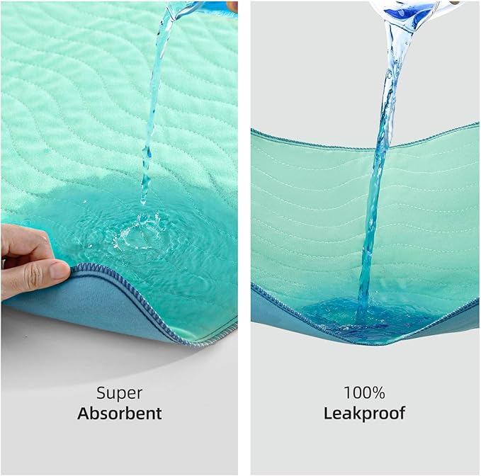 Pee Pads for Adults, Kids and Pets, Cotton-Like Surface, Machine Washable, 100% Leak Prevention with Waterproof TPU Layer (1 Pack, 34*52 inch)