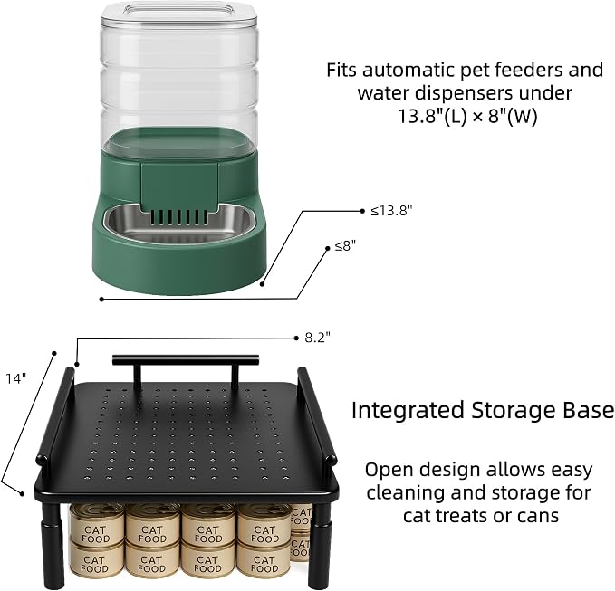Dog Water Dispenser Stand, Metal Raised Holder for Pet Automatic Feeders, Height Adjustable Elevated Stand for Pet Feeders, Suitable for Cats, Small & Medium Dogs [Stand Only]