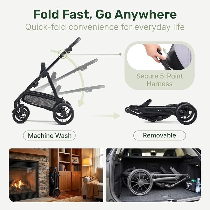 3-in-1 Pet Stroller for Medium Dogs & Cats, Detachable Aluminum Frame Carrier, All-Terrain 4-Wheel Dog Travel Carriage, Shock Absorption, Easy-Entry Low Door, Max 55lbs - Darkgrey