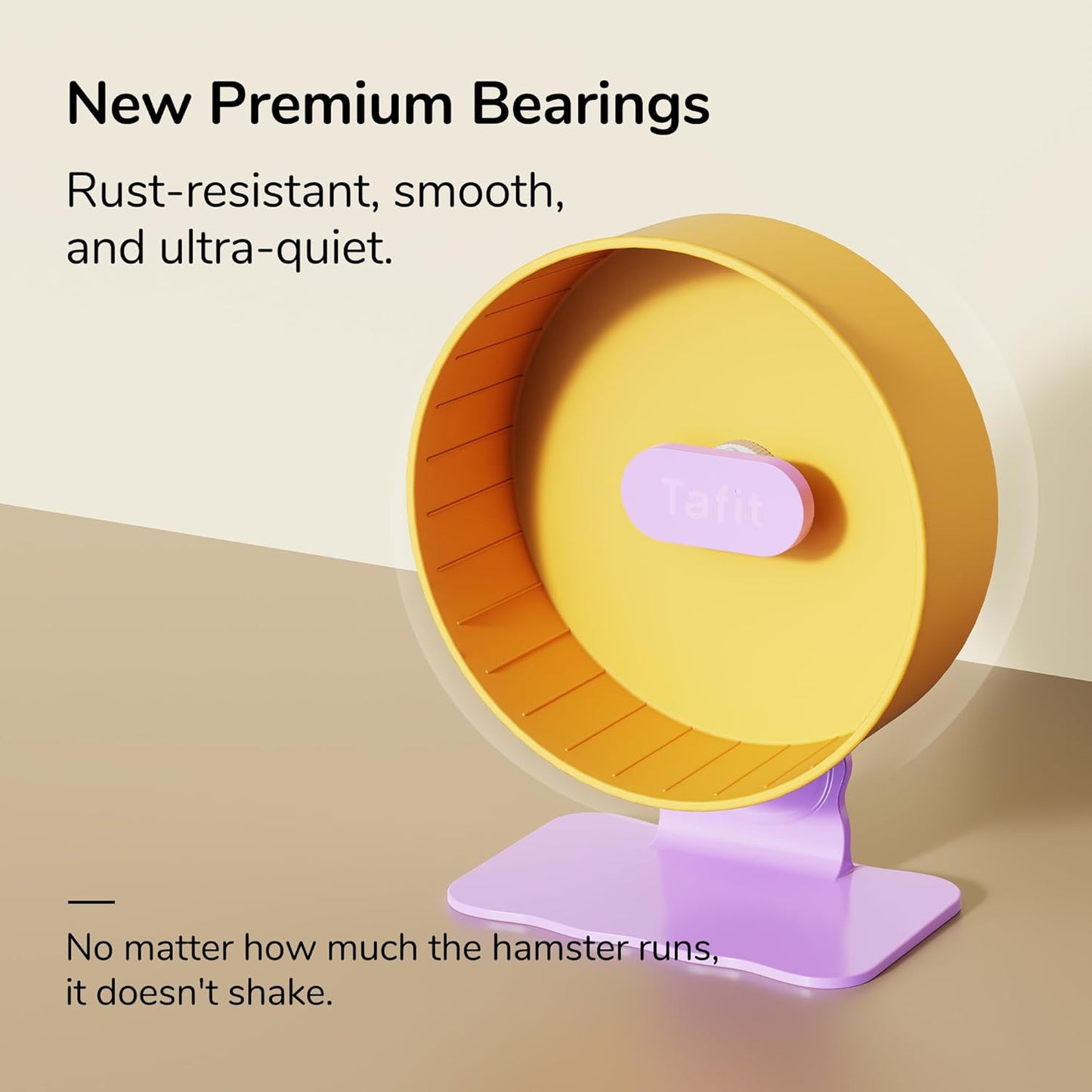 Quiet Hamster Wheel 10.2 Inch Dual-Bearings Silent Small Animals Running Exercise Wheel Height Adjustable for Syrian Hamsters, Gerbils, Rats, or Other Small Pets, Grape Purple