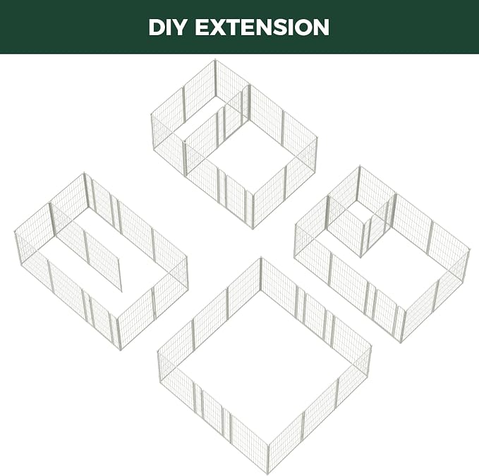 FXW Homeplus Indoor Dog Playpen with Divider Connectors, 40" H, 12 Panels | Calm Indoor Play Area, Two-Zone Layout, For Medium & Large Dogs, Patented