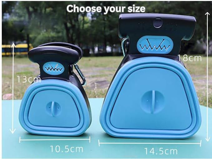 Dog Pooper Scooper with Waste Bag Dispenser – Small Size, Portable, Lightweight, One-Hand Operation, Leak-Proof, Durable Pet Waste Scooper (Blue)