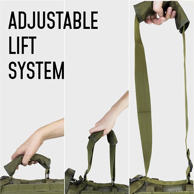 Service Dog Vest for Large Dogs, Green Tactical Harness with Military MOLLE, Breathable Mesh & 39g Metal Buckle - Size M for Training & Hiking