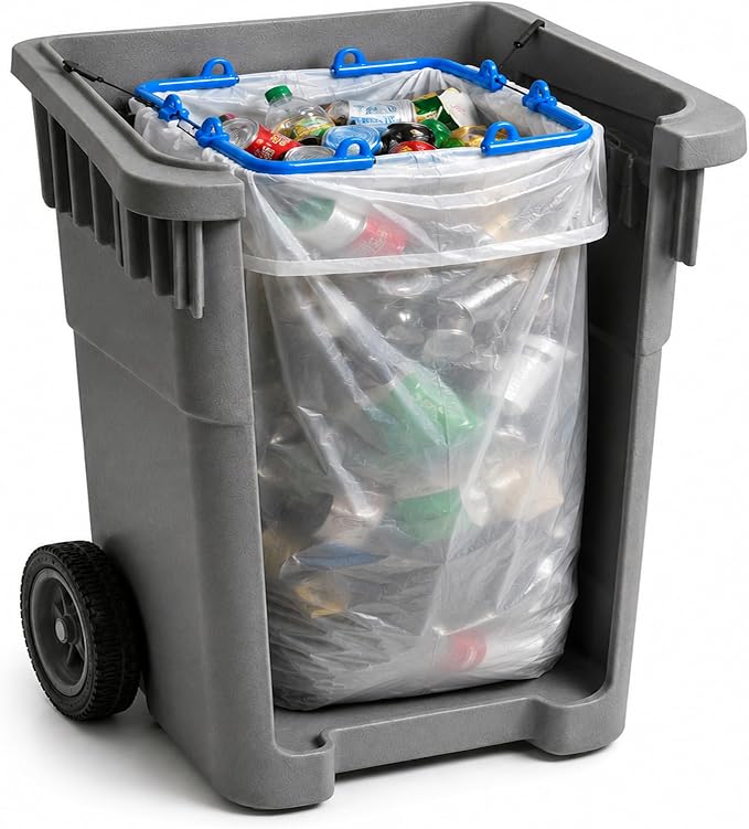 Portable Trash Bag Holder Stand For 20-33+ Gallon Liners. 16x17in Hanging Stand for Waste or Storage & Organization. Garbage can For Home Recycling Camping Picnic Party Boat Car RV or Leaf Collector