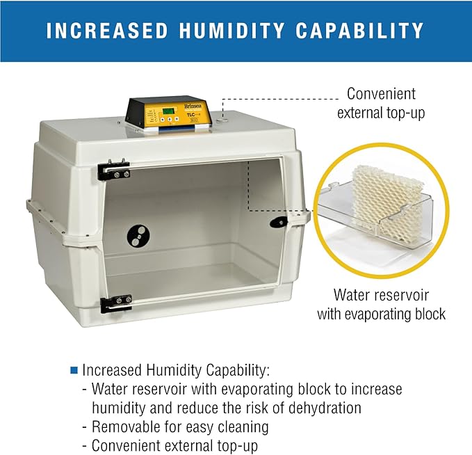 Brinsea TLC-50 Eco Series II Large Bird Brooder, Pet Recovery Incubator with Air Filtration & Digital Temperature Display for Birds, Puppies, Kittens, and Other Orphaned & Injured Small Animals