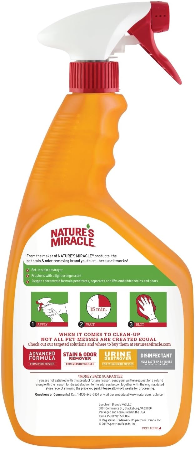Nature's Miracle Advanced 128oz Dog Stain & Odor Remover and Set-In Stain Destroyer Bundle