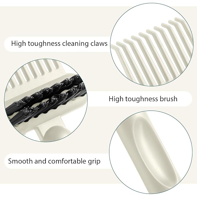 2Pcs 2-in-1 Hair Brush Cleaner & Remover Tool Brush Cleaning Tool Comb Cleaner Effective Hairbrush Cleaner Hair Brush Remover Rake for Man Woman Home Travel Salon Removing Hair Dust (Black, White)