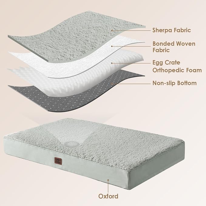 EHEYCIGA Orthopedic Dog Bed Extra Large with Removable Washable Cover, 41IN | Egg Crate Foam Support, Durable Oxford fabric, Non-Slip Bottom, Machine Washable, Soft Waterproof Plush Pet Bed Mat For Crate