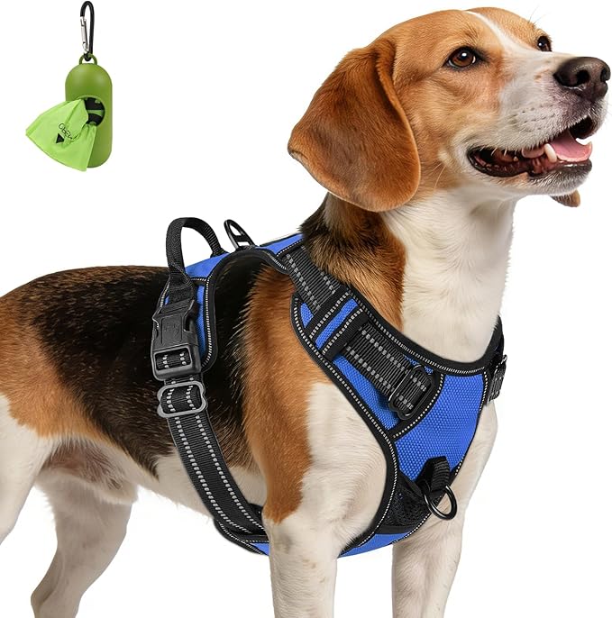 Joytale No Pull Dog Harness Medium Sized Dog, Front Clip, Navy Blue | Grab Handle for Instant Control, Padded & Adjustable Vest, Sturdy Metal D-Rings, for Safe Training & Daily Walking