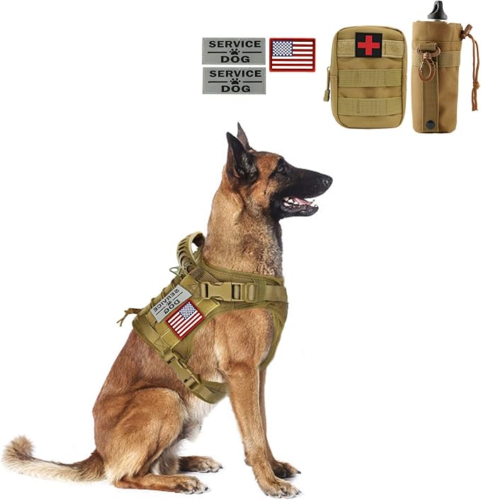 Tactical Dog Vest Training Outdoor Breathable Harness Military Pet Tactical Vest Detachable Pouches D Ring for Dog Leash