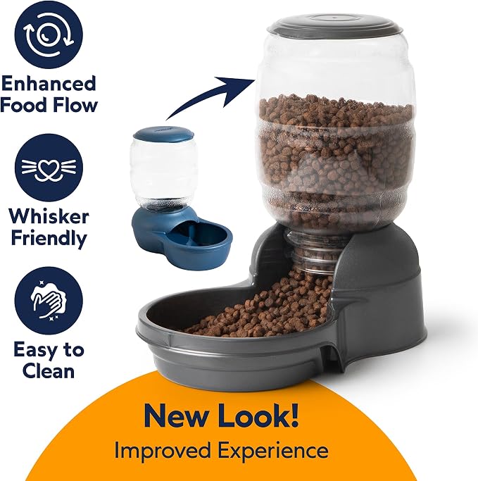 Petmate Replendish Automatic Dog Feeder Gravity Pet Treat Dispenser with Microban Protection Base, Wide Mouth Bowl, 100% BPA Free - 2 lb