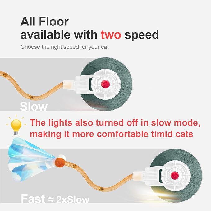 Interactive Cat Toys for Indoor Cats,The 3rd Generation Agile Moving Cat Ball with Elastic Mesh Tail,Automatic Kitten Toys for Bored Indoor Cats (Dark Green)