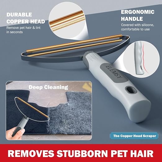 Pet Hair Removal Tools (3-Pack), Dog Cat Hair Remover Pro, Lint Shaver Cleaner, Fur Removal Carpet Scraper, Fuzz Hairball Brush for Carpet, Car Mat, Clothes, Couch, Pet Bed, Cat Tree, Furniture