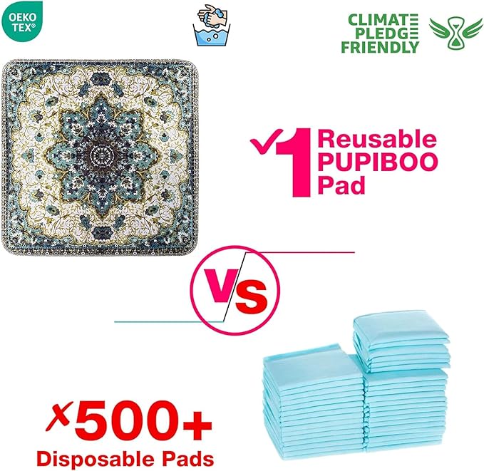 PUPIBOO Washable Pee Pads for Dogs and Cats - Super Absorbent Reusable Puppy Training Pads - 100% Waterproof, Leak-Proof & Non-Slip Whelping Pads for Pet Housebreaking