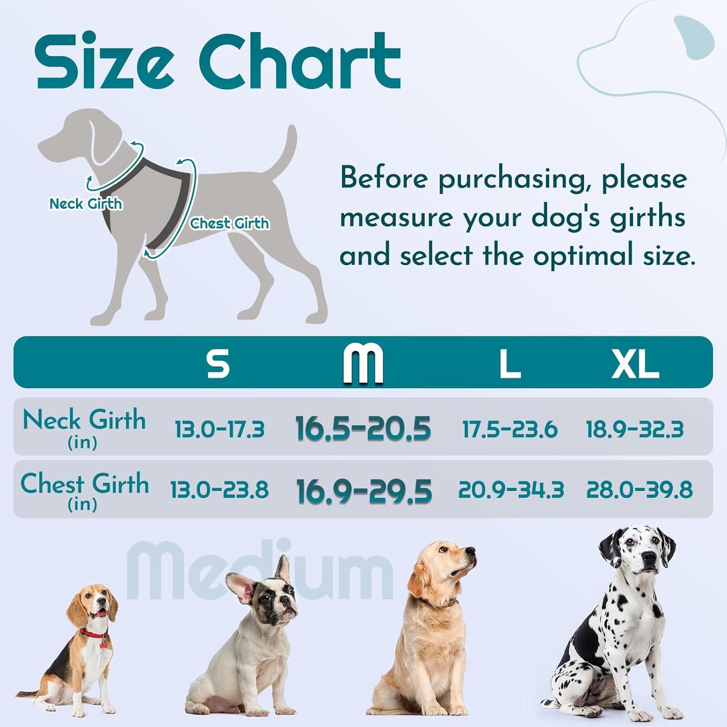 Eagloo Dog Harness Medium Sized, Easy Wearing with 3 Buckles, Adjustable No Pull Pet Harness with 2 Rings for Walking, No Chock Reflective Soft Padded Vest with Control Handle, Red & Teal, M