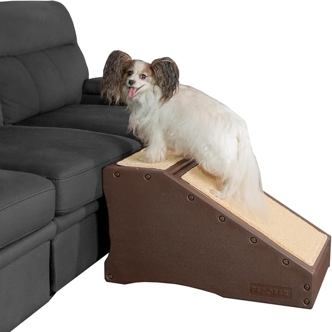 Pet Gear Stramp Stair and Ramp Combination for Dogs/Cats, Espresso | Easy Step, Lightweight/Portable, Sturdy, Easy Assembly (No Tools Required)