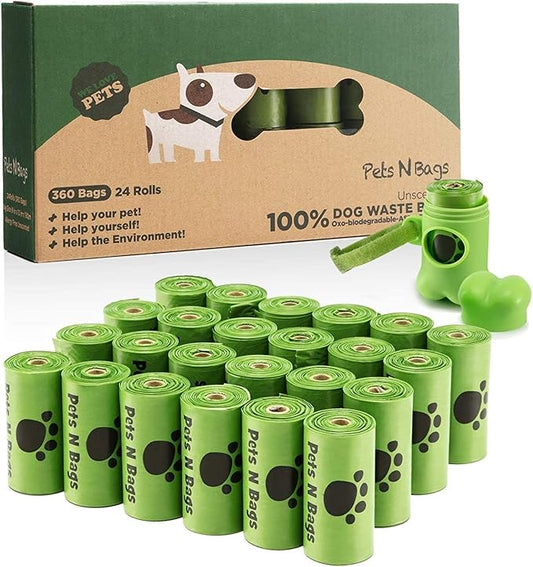 Pets N Bags Dog Poop Bags, Dog Waste Bags Unscented Refill Rolls