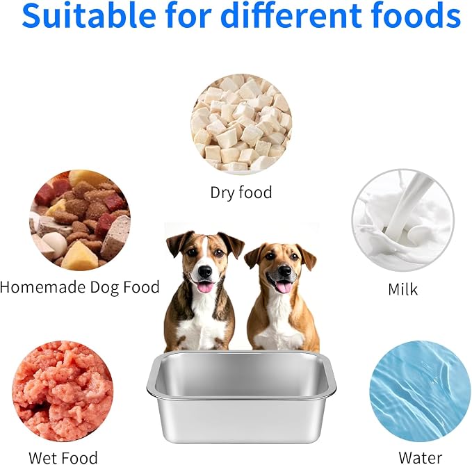 Ohtomber 1.25 Gallons Stainless Steel Dog Bowl, Big Pet Water & Food Bowl | No Spilling, Outdoor Feeder Dish Plate, For Indoor & Outdoor Feeding, Fits Big & Extra Large Dogs, Cats & All Pets