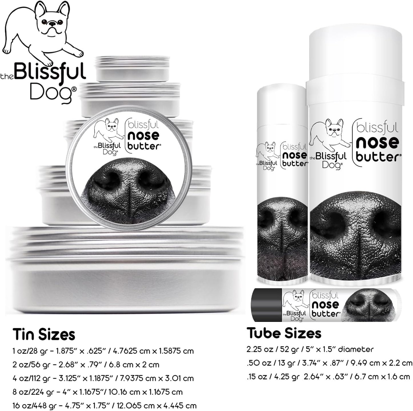 The Blissful Dog Black Pug Unscented Nose Butter, 4-Ounce