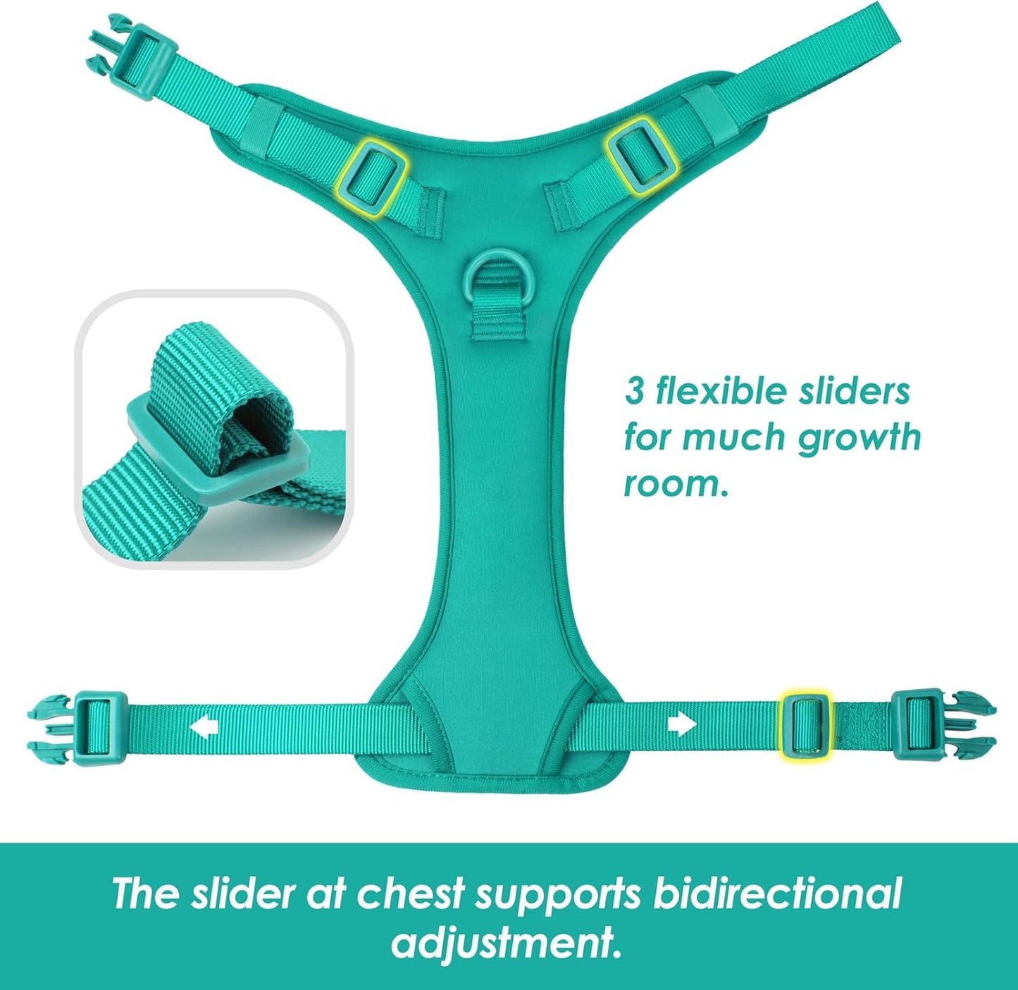 No Pull Dog Harness, Puppy Vest with Front Clip for Small Medium Large Sized Dog(MARRS Green,S)