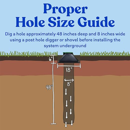 Doggie Dooley Pet Waste Digester, Pyramid Style - In-Ground Dog Waste Disposal System for 2 Large or 4 Small Dogs - Digester Starter - Made in USA, Black with Green Foot-Operated Lid